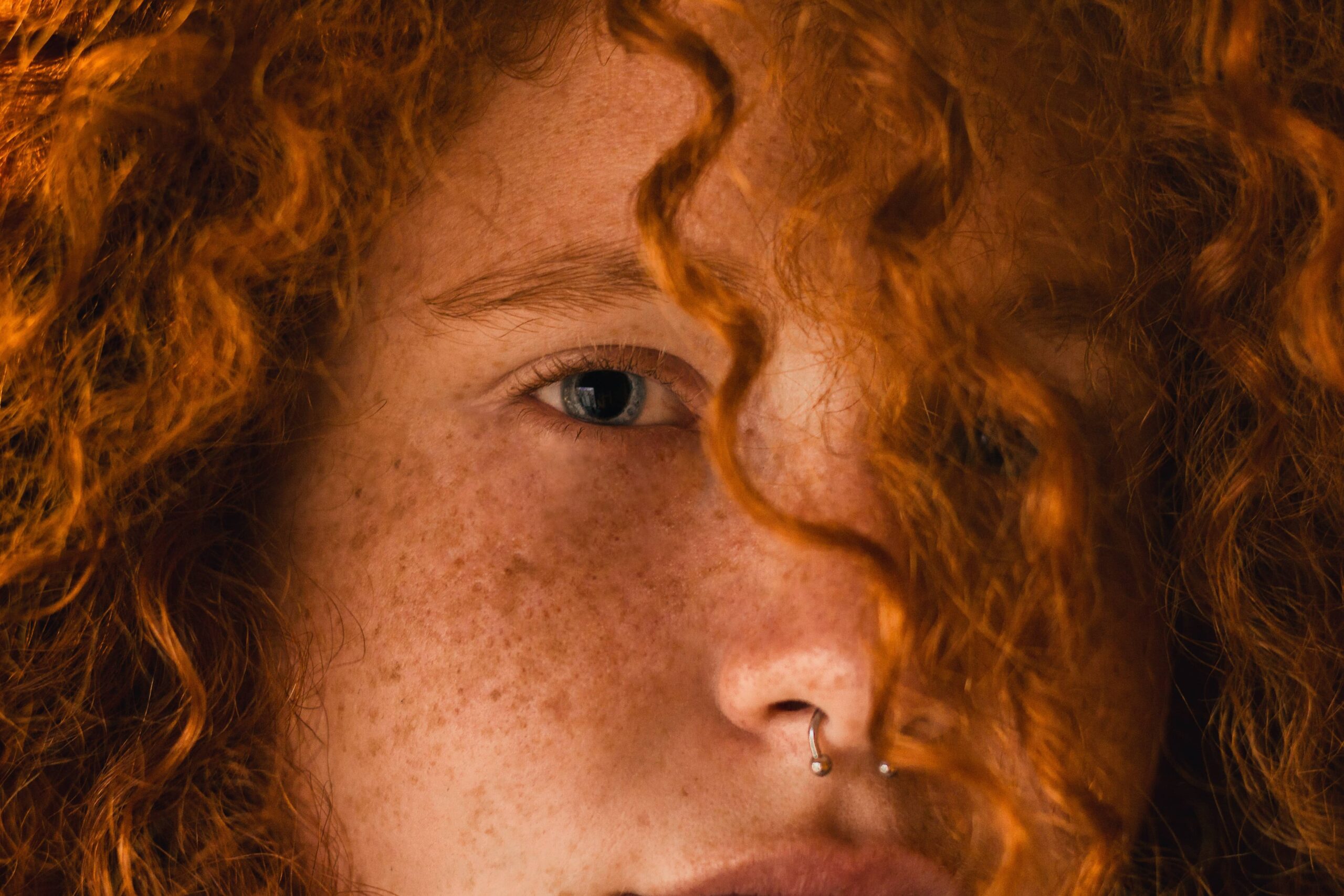 curly red hair