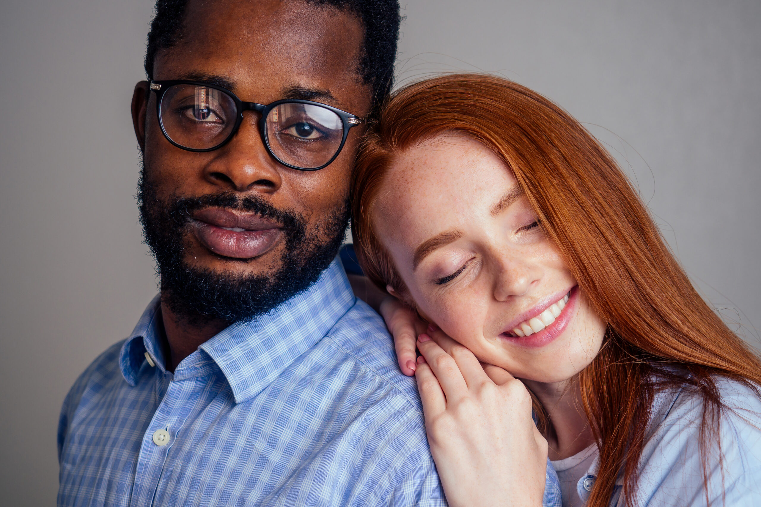 Find Love as a Redhead - redhead and black man
